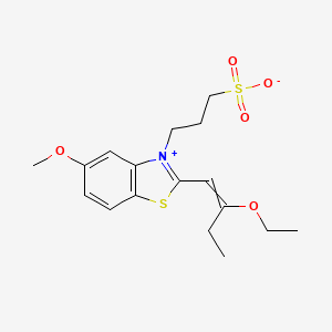 molecular formula C17H23NO5S2 B1659531 Benzothiazolium, 2-(2-ethoxy-1-buten-1-yl)-5-methoxy-3-(3-sulfopropyl)-, inner salt CAS No. 65776-61-6