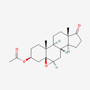 molecular formula C21H30O4 B1659543 (3beta,5beta,6beta)-3-(Acetyloxy)-5,6-epoxyandrostan-17-one CAS No. 6585-68-8