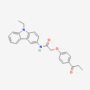 N-(9-ethylcarbazol-3-yl)-2-(4-propanoylphenoxy)acetamide