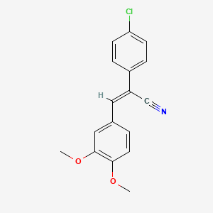 molecular formula C17H14ClNO2 B1659557 2-(4-Chlorophenyl)-3-(3,4-dimethoxyphenyl)acrylonitrile CAS No. 65952-64-9