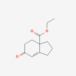 molecular formula C12H16O3 B1659562 ethyl 6-oxo-2,3,4,5-tetrahydro-1H-indene-3a-carboxylate CAS No. 65969-71-3