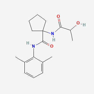 N-(2,6-dimethylphenyl)-1-(2-hydroxypropanoylamino)cyclopentane-1-carboxamide