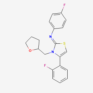 4-(2-fluorophenyl)-N-(4-fluorophenyl)-3-(oxolan-2-ylmethyl)-1,3-thiazol-2-imine