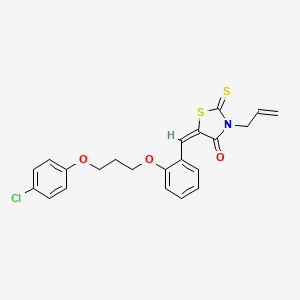 (5E)-5-[[2-[3-(4-chlorophenoxy)propoxy]phenyl]methylidene]-3-prop-2-enyl-2-sulfanylidene-1,3-thiazolidin-4-one