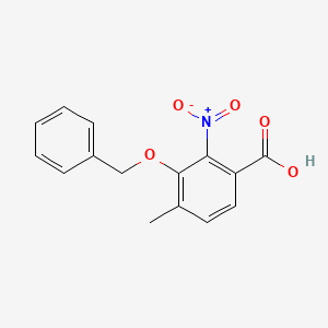 molecular formula C15H13NO5 B1659600 3-(Benzyloxy)-4-methyl-2-nitrobenzoic acid CAS No. 6623-31-0