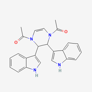 molecular formula C24H22N4O2 B1659602 Pyrazine, 1,4-diacetyl-1,2,3,4-tetrahydro-2,3-di-1H-indol-3-yl- CAS No. 66248-05-3