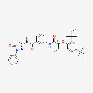 Benzamide, 3-((2-(2,4-bis(1,1-dimethylpropyl)phenoxy)-1-oxobutyl)amino)-N-(4,5-dihydro-5-oxo-1-phenyl-1H-pyrazol-3-yl)-