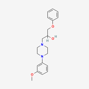 molecular formula C20H26N2O3 B1659615 4-(m-Methoxyphenyl)-alpha-phenoxymethyl-1-piperazineethanol CAS No. 66307-55-9