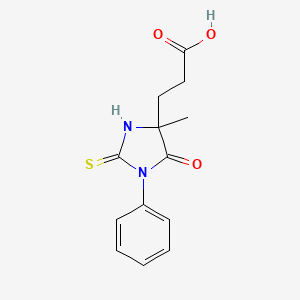 molecular formula C13H14N2O3S B1659619 4-Imidazolidinepropanoic acid, 4-methyl-5-oxo-1-phenyl-2-thioxo- CAS No. 66326-04-3