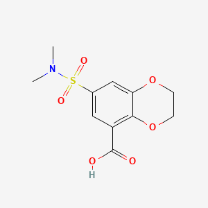 molecular formula C11H13NO6S B1659633 7-(N,N-Dimethylsulphamoyl)-2,3-dihydro-1,4-benzodioxin-5-carboxylic acid CAS No. 66410-49-9