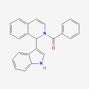 molecular formula C24H18N2O B1659655 Isoquinoline, 2-benzoyl-1,2-dihydro-1-(1H-indol-3-yl)- CAS No. 66799-43-7