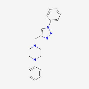 molecular formula C19H21N5 B1659658 1-Phenyl-4-[(1-phenyl-1H-1,2,3-triazol-4-yl)methyl]piperazine CAS No. 668602-03-7