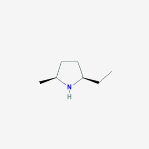 molecular formula C7H15N B1659686 (2R,5S)-2-Ethyl-5-methylpyrrolidine CAS No. 67171-62-4