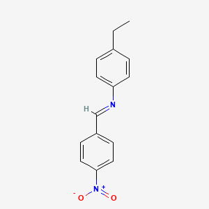 molecular formula C15H14N2O2 B1659696 Benzenamine, 4-ethyl-N-[(4-nitrophenyl)methylene]- CAS No. 67302-70-9