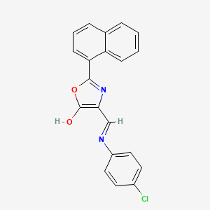 molecular formula C20H13ClN2O2 B1659706 4-[(4-Chloroanilino)methylidene]-2-(naphthalen-1-yl)-1,3-oxazol-5(4H)-one CAS No. 6740-47-2