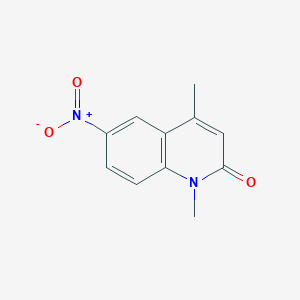 molecular formula C11H10N2O3 B1659729 1,4-二甲基-6-硝基喹啉-2(1H)-酮 CAS No. 6760-41-4