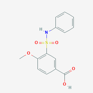 molecular formula C14H13NO5S B1659732 Benzoic acid, 4-methoxy-3-[(phenylamino)sulfonyl]- CAS No. 67616-78-8