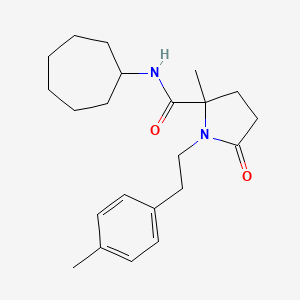 N-cycloheptyl-2-methyl-1-[2-(4-methylphenyl)ethyl]-5-oxopyrrolidine-2-carboxamide