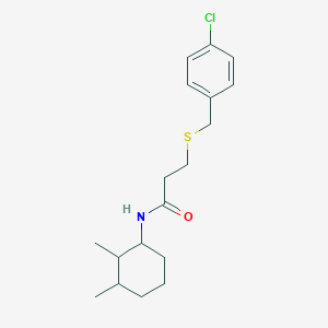 molecular formula C18H26ClNOS B1659755 3-[(4-chlorophenyl)methylsulfanyl]-N-(2,3-dimethylcyclohexyl)propanamide CAS No. 6779-51-7