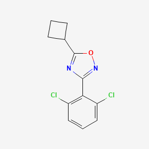 molecular formula C12H10Cl2N2O B1659777 5-Cyclobutyl-3-(2,6-dichlorophenyl)-1,2,4-oxadiazole CAS No. 680216-11-9