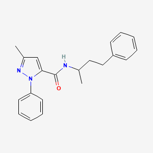 molecular formula C21H23N3O B1659801 5-methyl-2-phenyl-N-(4-phenylbutan-2-yl)pyrazole-3-carboxamide CAS No. 6817-55-6