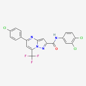 molecular formula C20H10Cl3F3N4O B1659803 5-(4-chlorophenyl)-N-(3,4-dichlorophenyl)-7-(trifluoromethyl)pyrazolo[1,5-a]pyrimidine-2-carboxamide CAS No. 6819-31-4