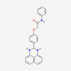 molecular formula C25H21N3O2 B1659804 2-[4-(2,3-dihydro-1H-perimidin-2-yl)phenoxy]-N-phenylacetamide CAS No. 6821-83-6