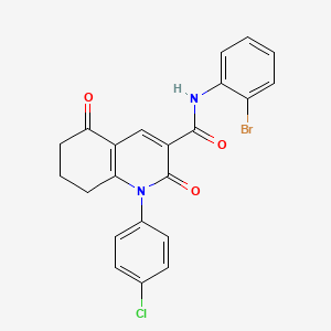 molecular formula C22H16BrClN2O3 B1659810 N-(2-bromophenyl)-1-(4-chlorophenyl)-2,5-dioxo-7,8-dihydro-6H-quinoline-3-carboxamide CAS No. 6827-42-5
