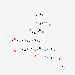 molecular formula C27H25BrN2O5 B1659813 N-(2-bromo-4-methylphenyl)-2-(4-ethoxyphenyl)-6,7-dimethoxy-1-oxoisoquinoline-4-carboxamide CAS No. 6827-89-0