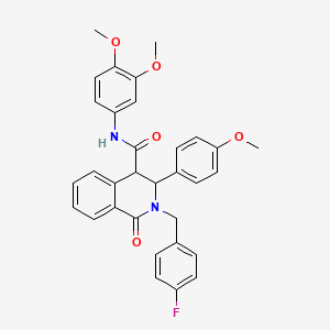 molecular formula C32H29FN2O5 B1659814 N-(3,4-dimethoxyphenyl)-2-[(4-fluorophenyl)methyl]-3-(4-methoxyphenyl)-1-oxo-3,4-dihydroisoquinoline-4-carboxamide CAS No. 6828-19-9