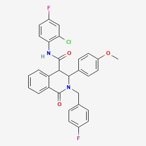 molecular formula C30H23ClF2N2O3 B1659815 N-(2-chloro-4-fluorophenyl)-2-[(4-fluorophenyl)methyl]-3-(4-methoxyphenyl)-1-oxo-3,4-dihydroisoquinoline-4-carboxamide CAS No. 6828-20-2