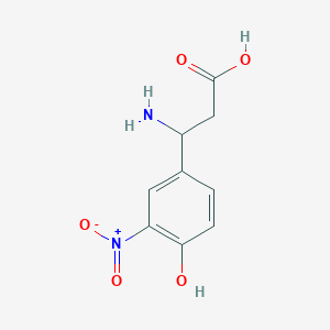 molecular formula C9H10N2O5 B1659818 3-Amino-3-(4-hydroxy-3-nitrophenyl)propanoic acid CAS No. 682803-58-3