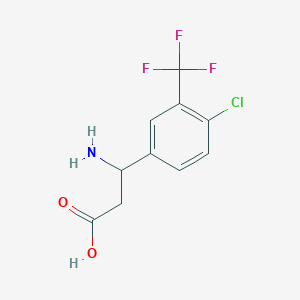 molecular formula C10H9ClF3NO2 B1659825 3-Amino-3-[4-chloro-3-(trifluoromethyl)phenyl]propanoic acid CAS No. 682804-35-9
