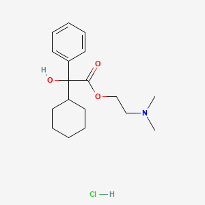 molecular formula C18H28ClNO3 B1659838 Benzeneacetic acid, alpha-cyclohexyl-alpha-hydroxy-, 2-(dimethylamino)ethyl ester, hydrochloride CAS No. 6834-29-3