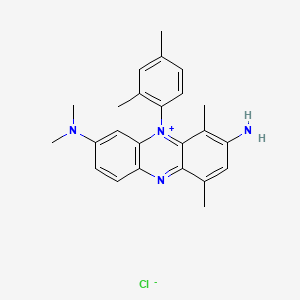 molecular formula C24H27ClN4 B1659841 3-Amino-7-(dimethylamino)-5-(2,4-dimethylphenyl)-1,4-dimethylphenazinium chloride CAS No. 6837-45-2
