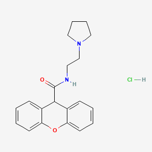 molecular formula C20H23ClN2O2 B1659873 9H-Xanthene-9-carboxamide, N-(2-(1-pyrrolidinyl)ethyl)-, monohydrochloride CAS No. 68654-54-6