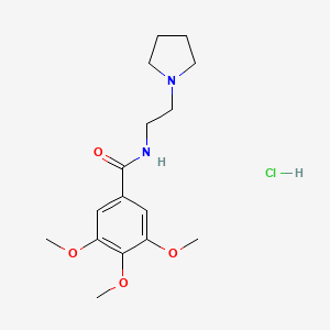 molecular formula C16H25ClN2O4 B1659874 Benzamide, N-(2-(1-pyrrolidinyl)ethyl)-3,4,5-trimethoxy-, monohydrochloride CAS No. 68654-63-7