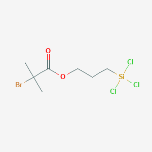 molecular formula C7H12BrCl3O2Si B1659884 Propanoic acid, 2-bromo-2-methyl-, 3-(trichlorosilyl)propyl ester CAS No. 688359-84-4