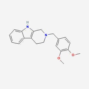 molecular formula C20H22N2O2 B1659886 2,3,4,9-Tetrahydro-1-((3,4-dimethoxyphenyl)methyl)-1H-pyrido(3,4-b)indole CAS No. 68861-49-4