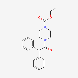 molecular formula C21H24N2O3 B1659896 1-Piperazinecarboxylic acid, 4-(diphenylacetyl)-, ethyl ester CAS No. 690673-54-2