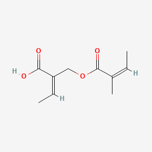 molecular formula C10H14O4 B1659904 2-Butenoic acid, 2-methyl-, 2-carboxy-2-butenyl ester, (Z,Z)- CAS No. 69188-40-5