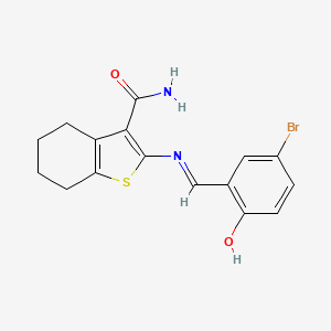 B1659925 2-[(5-Bromo-2-hydroxybenzylidene)amino]-4,5,6,7-tetrahydro-1-benzo[b]thiophene-3-carboxamide CAS No. 69438-18-2