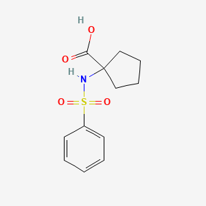 molecular formula C12H15NO4S B1659933 1-[(Phenylsulfonyl)amino]cyclopentanecarboxylic acid CAS No. 6949-80-0