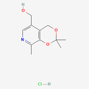 molecular formula C11H16ClNO3 B1659940 (2,2,8-trimethyl-4H-[1,3]dioxino[4,5-c]pyridin-5-yl)methanol hydrochloride CAS No. 6953-28-2