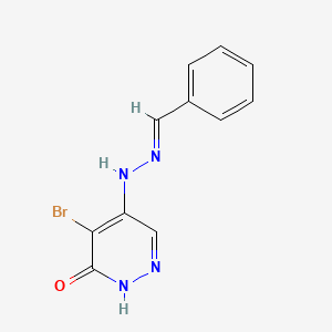 molecular formula C11H9BrN4O B1659941 4-[(2E)-2-benzylidenehydrazinyl]-5-bromo-1H-pyridazin-6-one CAS No. 6953-94-2