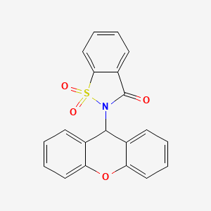 molecular formula C20H13NO4S B1659943 1,1-dioxo-2-(9H-xanthen-9-yl)-1,2-benzothiazol-3-one CAS No. 6954-54-7