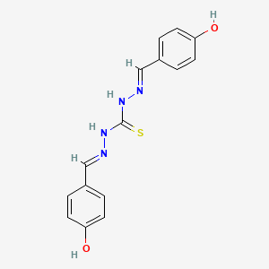 molecular formula C15H14N4O2S B1659960 1,3-Bis[(4-oxocyclohexa-2,5-dien-1-ylidene)methylamino]thiourea CAS No. 6970-40-7