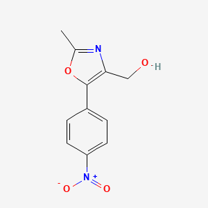 molecular formula C11H10N2O4 B1659963 [2-Methyl-5-(4-nitrophenyl)-1,3-oxazol-4-yl]methanol CAS No. 6972-57-2