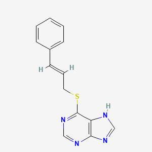 molecular formula C14H12N4S B1659968 1H-Purine, 6-[(3-phenyl-2-propenyl)thio]- CAS No. 6975-34-4