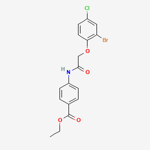 molecular formula C17H15BrClNO4 B1659974 Ethyl 4-[2-(2-bromo-4-chlorophenoxy)acetamido]benzoate CAS No. 6986-96-5